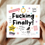 Funny Engagement Card For Couple Boyfriend Girlfriend Joke