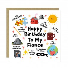 Happy Birthday To My Fiance Card With Kraft Envelope Funny Card