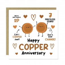 Happy Copper Anniversary Card For Husband Wife Anniversary Card