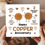Happy Copper Anniversary Card For Husband Wife Anniversary Card