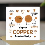 Happy Copper Anniversary Card For Husband Wife Anniversary Card