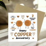Happy Copper Anniversary Card For Husband Wife Anniversary Card
