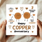 Happy Copper Anniversary Card For Husband Wife Anniversary Card