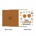 Happy Copper Anniversary Card For Husband Wife Anniversary Card