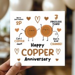 Happy Copper Anniversary Card For Husband Wife Anniversary Card