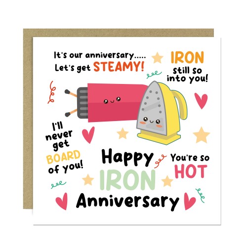 Happy Iron Anniversary Card For Husband Wife 6th Anniversary Car