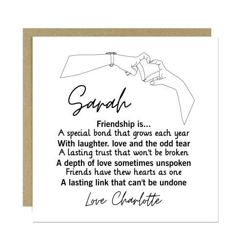 Personalised Friendship Card For Best Friends With Envelope