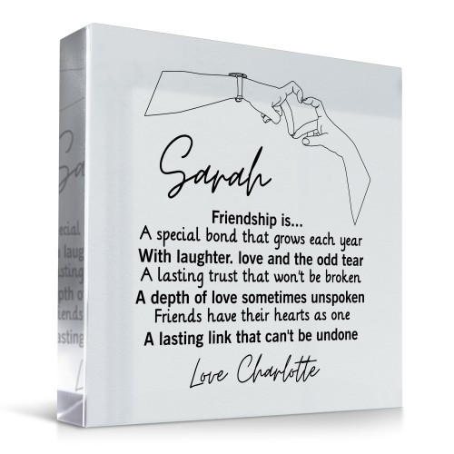 Personalised Friendship Gifts For Best Friends Clear Acrylic