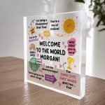 Personalised Welcome To The World Baby Sign Newborn Baby Gift Personalised Welcome To The World Baby Sign Newborn Baby Gift