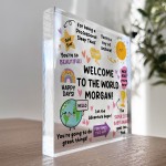 Personalised Welcome To The World Baby Sign Newborn Baby Gift Personalised Welcome To The World Baby Sign Newborn Baby Gift