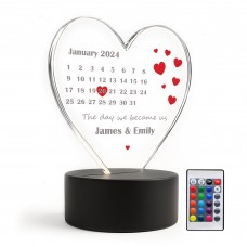 Personalised Wedding Anniversary Gifts for Her Him Custom LED