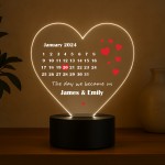 Personalised Wedding Anniversary Gifts for Her Him Custom LED