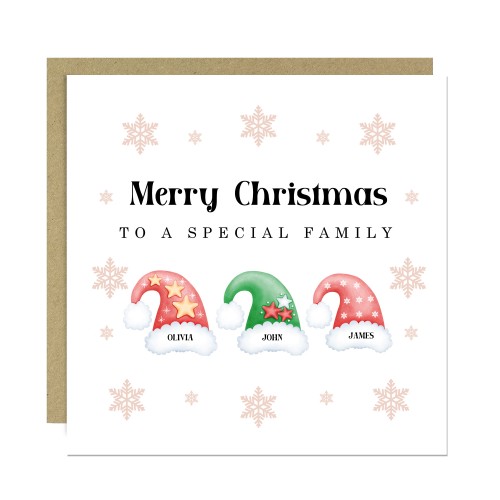 Personalised Family Christmas Card With Envelope Family Cards