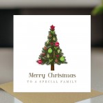 Family Christmas Card With Envelope Personalised Family Card