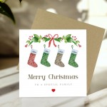 Family Christmas Card Personalised Family Card With Stockings
