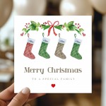 Family Christmas Card Personalised Family Card With Stockings