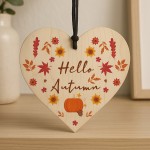 Hello Autumn Decoration Plaques Autumnal Decor Wooden Heart Hello Autumn Decoration Plaques Autumnal Decor Wooden Heart