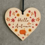 Hello Autumn Decoration Plaques Autumnal Decor Wooden Heart Hello Autumn Decoration Plaques Autumnal Decor Wooden Heart