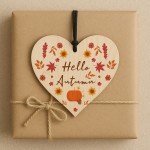 Hello Autumn Decoration Plaques Autumnal Decor Wooden Heart Hello Autumn Decoration Plaques Autumnal Decor Wooden Heart