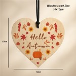 Hello Autumn Decoration Plaques Autumnal Decor Wooden Heart Hello Autumn Decoration Plaques Autumnal Decor Wooden Heart
