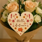 Hello Autumn Decoration Plaques Autumnal Decor Wooden Heart Hello Autumn Decoration Plaques Autumnal Decor Wooden Heart