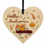 Hello Autumn Decorations Wooden Heart Hanging Plaque Autumn Gift Hello Autumn Decorations Wooden Heart Hanging Plaque Autumn Gift