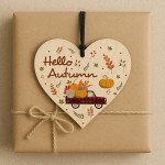 Hello Autumn Decorations Wooden Heart Hanging Plaque Autumn Gift Hello Autumn Decorations Wooden Heart Hanging Plaque Autumn Gift