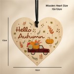 Hello Autumn Decorations Wooden Heart Hanging Plaque Autumn Gift Hello Autumn Decorations Wooden Heart Hanging Plaque Autumn Gift
