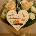 Hello Autumn Decorations Wooden Heart Hanging Plaque Autumn Gift Hello Autumn Decorations Wooden Heart Hanging Plaque Autumn Gift