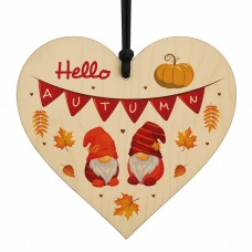 Autumn Decor For Home Hanging Wooden Heart Plaque Autumnal Decor