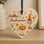 Hello Autumn Decorations Gifts Wooden Heart Hanging Plaque Hello Autumn Decorations Gifts Wooden Heart Hanging Plaque