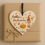 Hello Autumn Decorations Gifts Wooden Heart Hanging Plaque Hello Autumn Decorations Gifts Wooden Heart Hanging Plaque