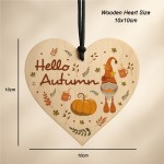 Hello Autumn Decorations Gifts Wooden Heart Hanging Plaque Hello Autumn Decorations Gifts Wooden Heart Hanging Plaque