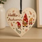 Hello Autumn Novelty Wooden Hanging Heart Autumnal Harvest Decor Hello Autumn Novelty Wooden Hanging Heart Autumnal Harvest Decor