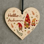 Hello Autumn Novelty Wooden Hanging Heart Autumnal Harvest Decor Hello Autumn Novelty Wooden Hanging Heart Autumnal Harvest Decor