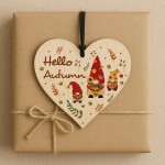 Hello Autumn Novelty Wooden Hanging Heart Autumnal Harvest Decor Hello Autumn Novelty Wooden Hanging Heart Autumnal Harvest Decor