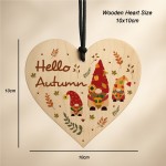 Hello Autumn Novelty Wooden Hanging Heart Autumnal Harvest Decor Hello Autumn Novelty Wooden Hanging Heart Autumnal Harvest Decor