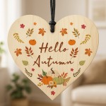 Hello Autumn Home Decor Gifts For Home Wooden Heart Plaque Hello Autumn Home Decor Gifts For Home Wooden Heart Plaque
