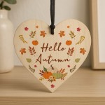 Hello Autumn Home Decor Gifts For Home Wooden Heart Plaque Hello Autumn Home Decor Gifts For Home Wooden Heart Plaque