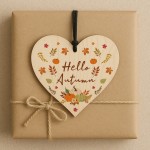 Hello Autumn Home Decor Gifts For Home Wooden Heart Plaque Hello Autumn Home Decor Gifts For Home Wooden Heart Plaque