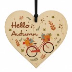Hello Autumn Plaque Hanging Home Decor Autumnal Decorations Fall