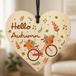Hello Autumn Plaque Hanging Home Decor Autumnal Decorations Fall