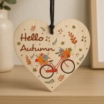 Hello Autumn Plaque Hanging Home Decor Autumnal Decorations Fall