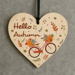 Hello Autumn Plaque Hanging Home Decor Autumnal Decorations Fall