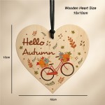 Hello Autumn Plaque Hanging Home Decor Autumnal Decorations Fall