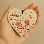 Hello Autumn Plaque Hanging Home Decor Autumnal Decorations Fall