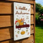 Hello Autumn Wall Plaque Decorations Autumnal Decor Gifts 