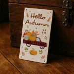 Hello Autumn Wall Plaque Decorations Autumnal Decor Gifts 