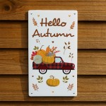 Hello Autumn Wall Plaque Decorations Autumnal Decor Gifts 