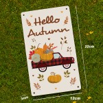 Hello Autumn Wall Plaque Decorations Autumnal Decor Gifts 